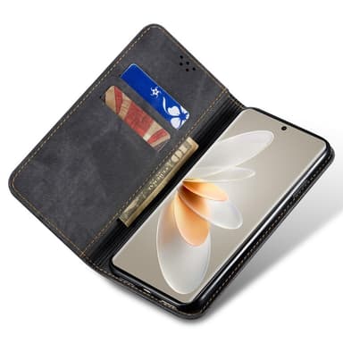 SKALO Samsung A34 5G Jeans Lompakkokotelo - Musta