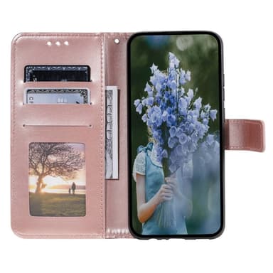 SKALO Samsung A14 4G/5G Mandala lompakkokotelo - Ruusukulta
