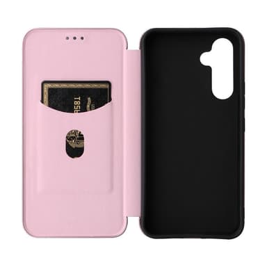 SKALO Samsung A54 5G Carbon Fiber Lompakkokotelo - Ruusukulta