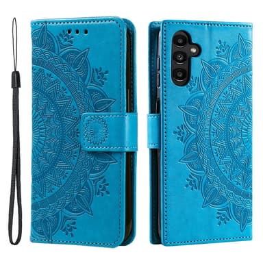 SKALO Samsung A34 5G Mandala lompakkokotelo - Sininen