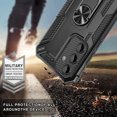SKALO Samsung A34 5G Armor Hybridi metallirengas kuori - Sininen
