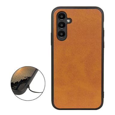 SKALO Samsung A14 4G/5G PU-nahka Hybridi Suojakuori - Vaaleanruskea