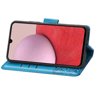 SKALO Samsung A14 4G/5G Mandala Butterfly lompakkokotelo - Sininen