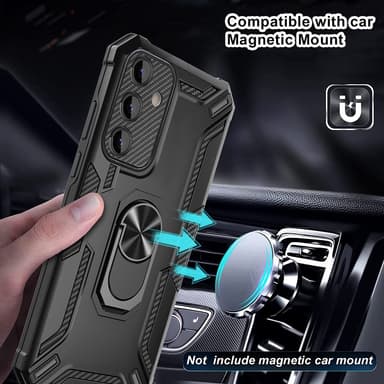 SKALO Samsung A34 5G Armor Hybridi metallirengas kuori - Vihreä