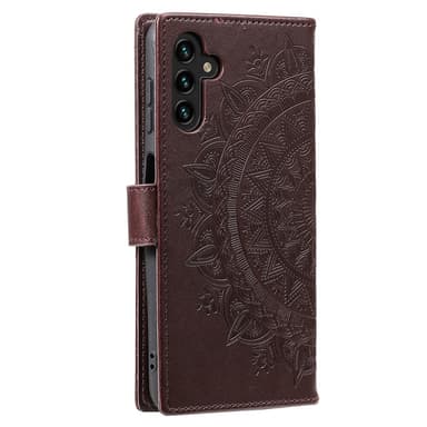 SKALO Samsung A54 5G Mandala lompakkokotelo - Ruskea