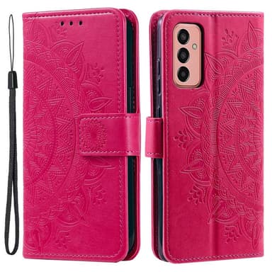 SKALO Samsung A14 4G/5G Mandala lompakkokotelo - Cerise