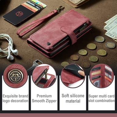 CaseMe Samsung A34 5G CaseMe Big Wallet Lompakkokotelo - Punainen