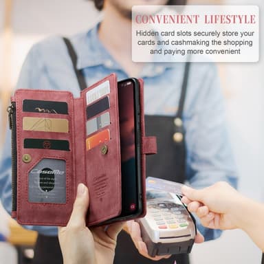 CaseMe Samsung A34 5G CaseMe Big Wallet Lompakkokotelo - Punainen