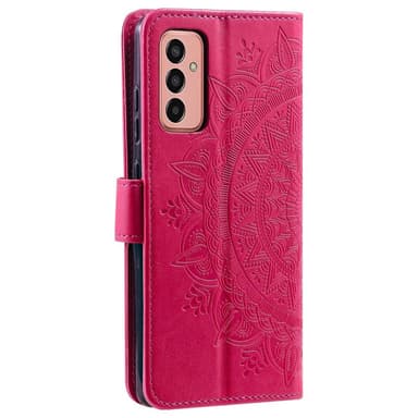 SKALO Samsung A14 4G/5G Mandala lompakkokotelo - Cerise