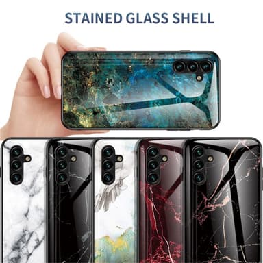 SKALO Samsung A54 5G Marmori karkaistu lasi TPU-suojakuori - #2