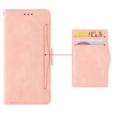 SKALO Samsung A54 5G 6-lokeroa Lompakkokotelo - Pinkki