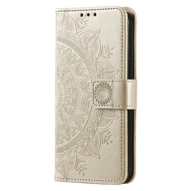 SKALO Samsung A14 4G/5G Mandala lompakkokotelo - Kulta
