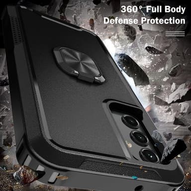 SKALO Samsung A54 5G Armor Hybridi metallirengas kuori - Musta