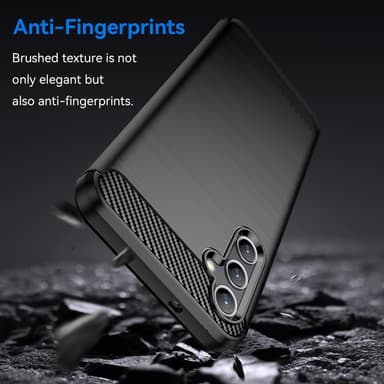 SKALO Samsung A14 4G/5G Armor Carbon Iskunkestävä TPU suojakuori - Musta