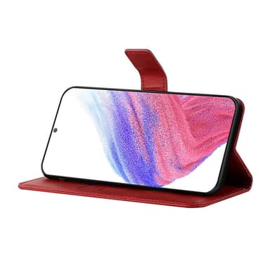 SKALO Samsung A54 5G Kohokuvioitu PU Nahka Lompakkokotelo - Punainen