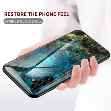 SKALO Samsung A54 5G Marmori karkaistu lasi TPU-suojakuori - #2