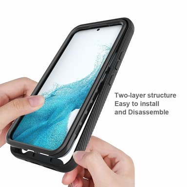 SKALO Samsung A54 5G Iskunkestävä Clear Hybridi Suojakuori - Tummansininen