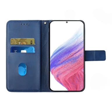 SKALO Samsung A54 5G Kohokuvioitu PU Nahka Lompakkokotelo - Sininen