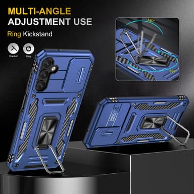 SKALO Samsung A14 4G/5G Armor hybridi metallirengas kameran liukusäädin - - Sininen