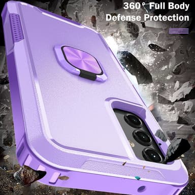 SKALO Samsung A54 5G Armor Hybridi metallirengas kuori - Violetti