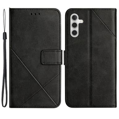 SKALO Samsung A54 5G Kohokuvioitu PU Nahka Lompakkokotelo - Musta