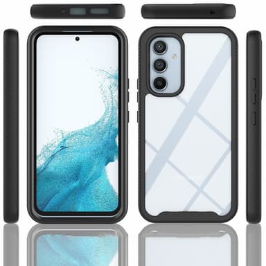 SKALO Samsung A54 5G Iskunkestävä Clear Hybridi Suojakuori - Tummansininen