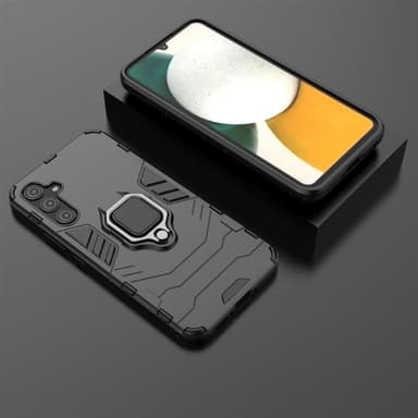 SKALO Samsung A34 5G Armor Hybridi metallirengas kuori - Musta