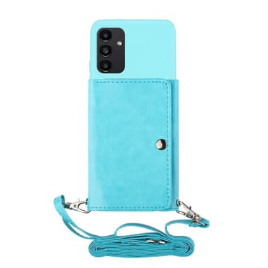 SKALO Samsung A14 4G/5G TPU-Suojakuori with Heart Wallet - Turkoosi