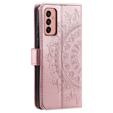 SKALO Samsung A14 4G/5G Mandala lompakkokotelo - Ruusukulta