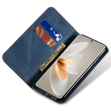 SKALO Samsung A34 5G Jeans Lompakkokotelo - Sininen