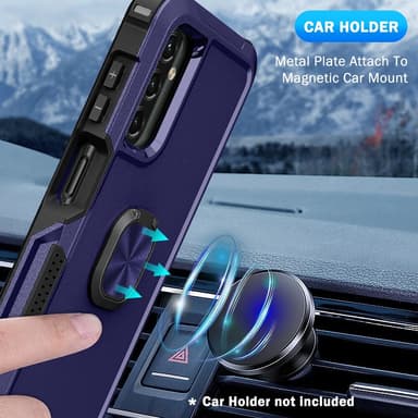 SKALO Samsung A54 5G Armor Hybridi metallirengas kuori - Sininen