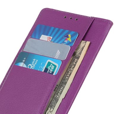 SKALO Samsung A14 4G/5G Litchi Lompakkokotelo - Violetti