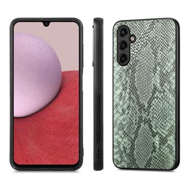 SKALO Samsung A14 4G/5G Snakeskin PU-nahka hybridi Suojakuori - Vihreä