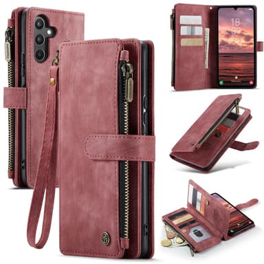CaseMe Samsung A34 5G CaseMe Big Wallet Lompakkokotelo - Punainen