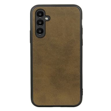 SKALO Samsung A14 4G/5G PU-nahka Hybridi Suojakuori - Tummanruskea