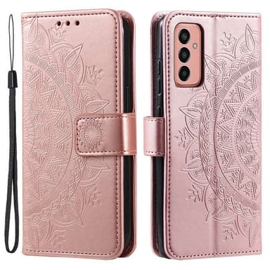 SKALO Samsung A14 4G/5G Mandala lompakkokotelo - Ruusukulta