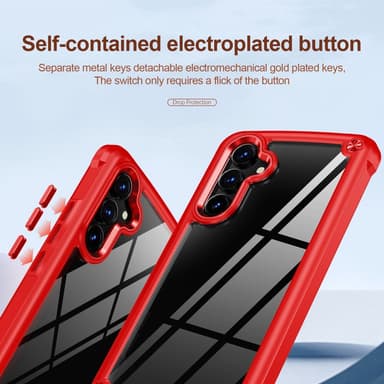 SKALO Samsung A54 5G Kiiltävä hybridi TPU-kuori - Punainen