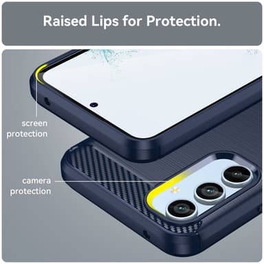 SKALO Samsung A54 5G Armor Carbon Iskunkestävä TPU suojakuori - Sininen