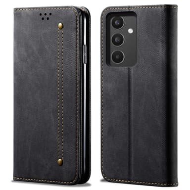 SKALO Samsung A34 5G Jeans Lompakkokotelo - Musta