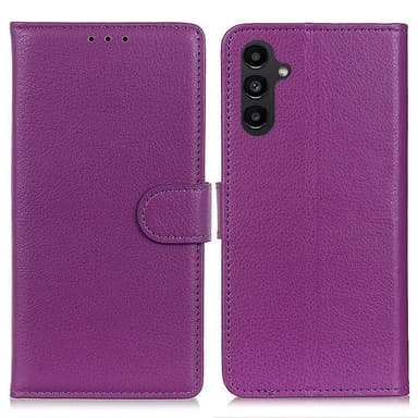 SKALO Samsung A14 4G/5G Litchi Lompakkokotelo - Violetti