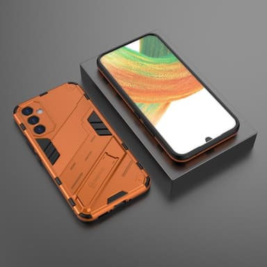 SKALO Samsung A34 5G Hybrid BIBERCAS Suojakuori - Oranssi