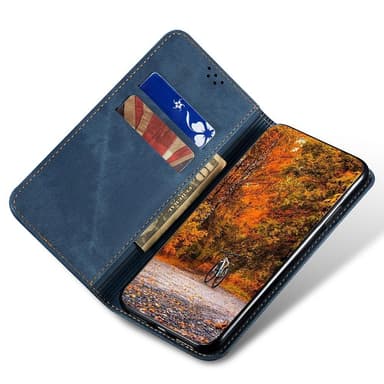 SKALO Samsung A54 5G Jeans Lompakkokotelo - Sininen