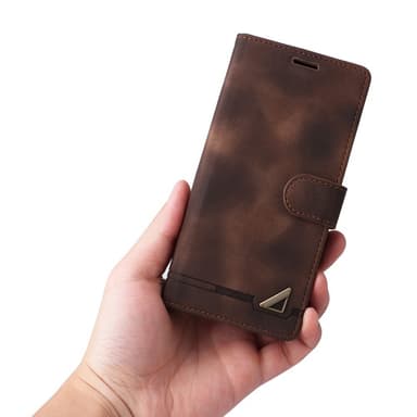 SKALO Samsung A54 5G Lompakkokotelo PU-nahkaa - Ruskea
