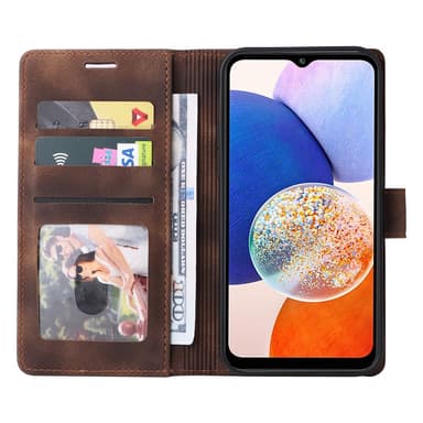 SKALO Samsung A54 5G Lompakkokotelo PU-nahkaa - Ruskea