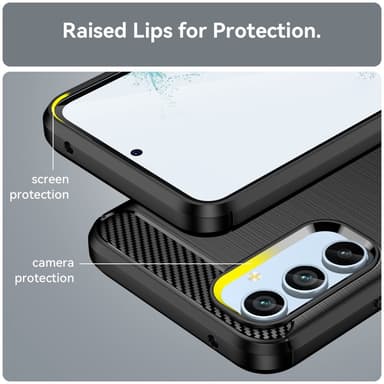 SKALO Samsung A54 5G Armor Carbon Iskunkestävä TPU suojakuori - Musta