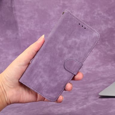 SKALO Samsung A14 4G/5G Lompakkokotelo PU-nahkaa - Violetti