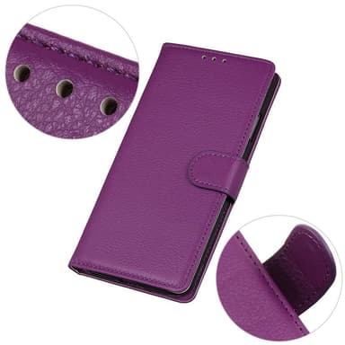 SKALO Samsung A14 4G/5G Litchi Lompakkokotelo - Violetti