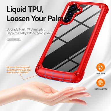 SKALO Samsung A54 5G Kiiltävä hybridi TPU-kuori - Punainen