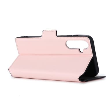 SKALO Samsung A14 4G/5G MUXMA Saffiano PU-nahka Lompakkokotelo - Pinkki