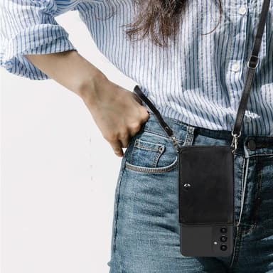 SKALO Samsung A34 5G TPU-Suojakuori with Heart Wallet - Musta